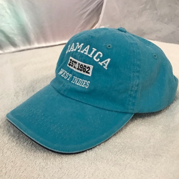 Old Dock Headwear for Jamaica West Indies Teal Adjustable Travel Beach Ball Cap - Picture 8 of 12